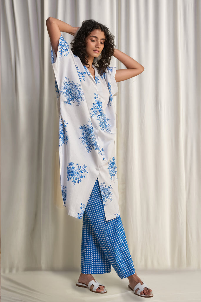 LINEN MADRAS CHECK PRINT PANT dash and dot