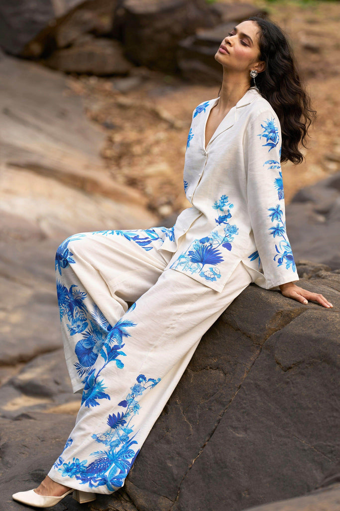 PRINTED LINEN PANT - dash and dot dash and dot