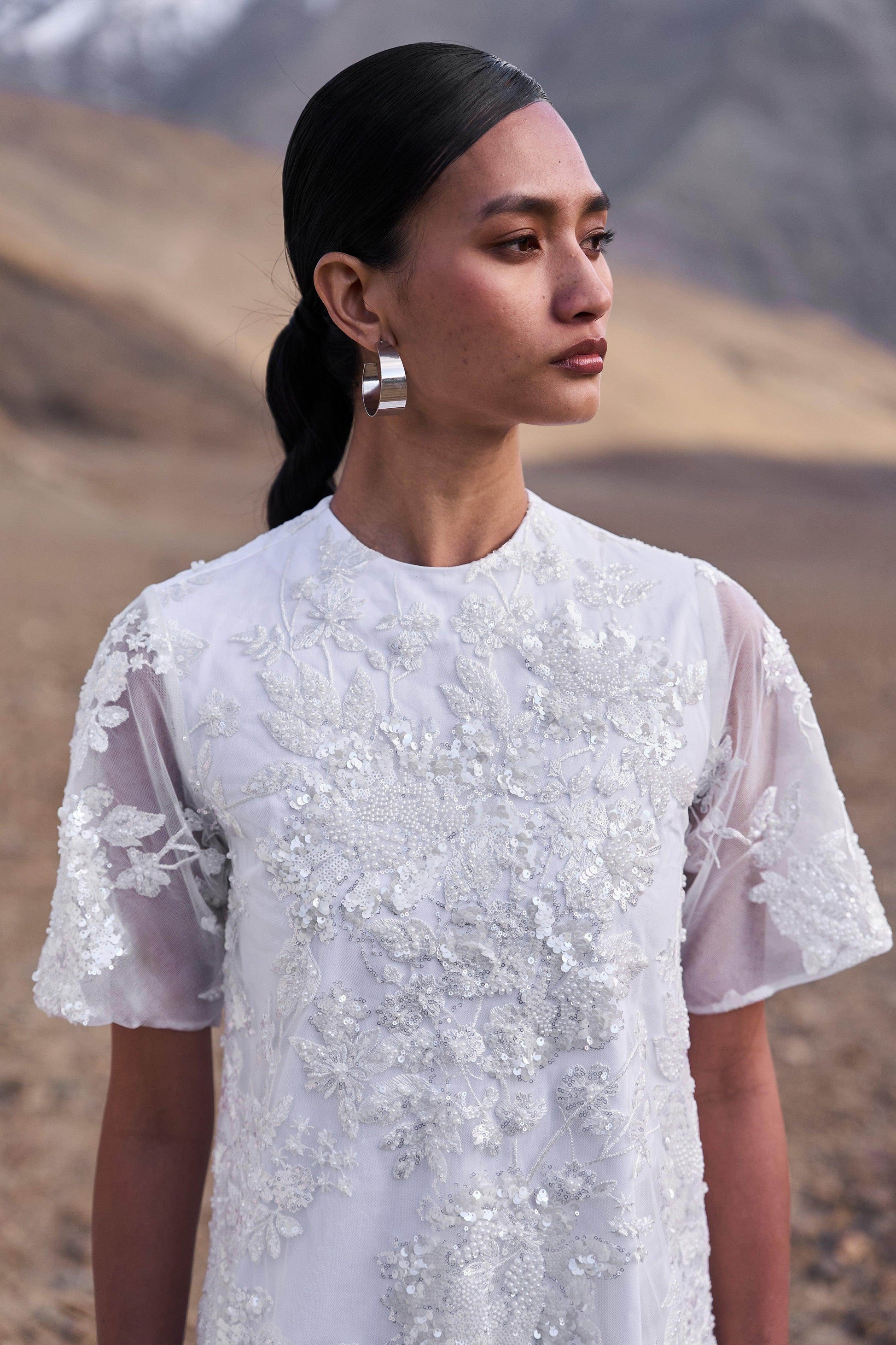 SEQUIN AND BEAD EMBROIDERED MINI - dash and dot