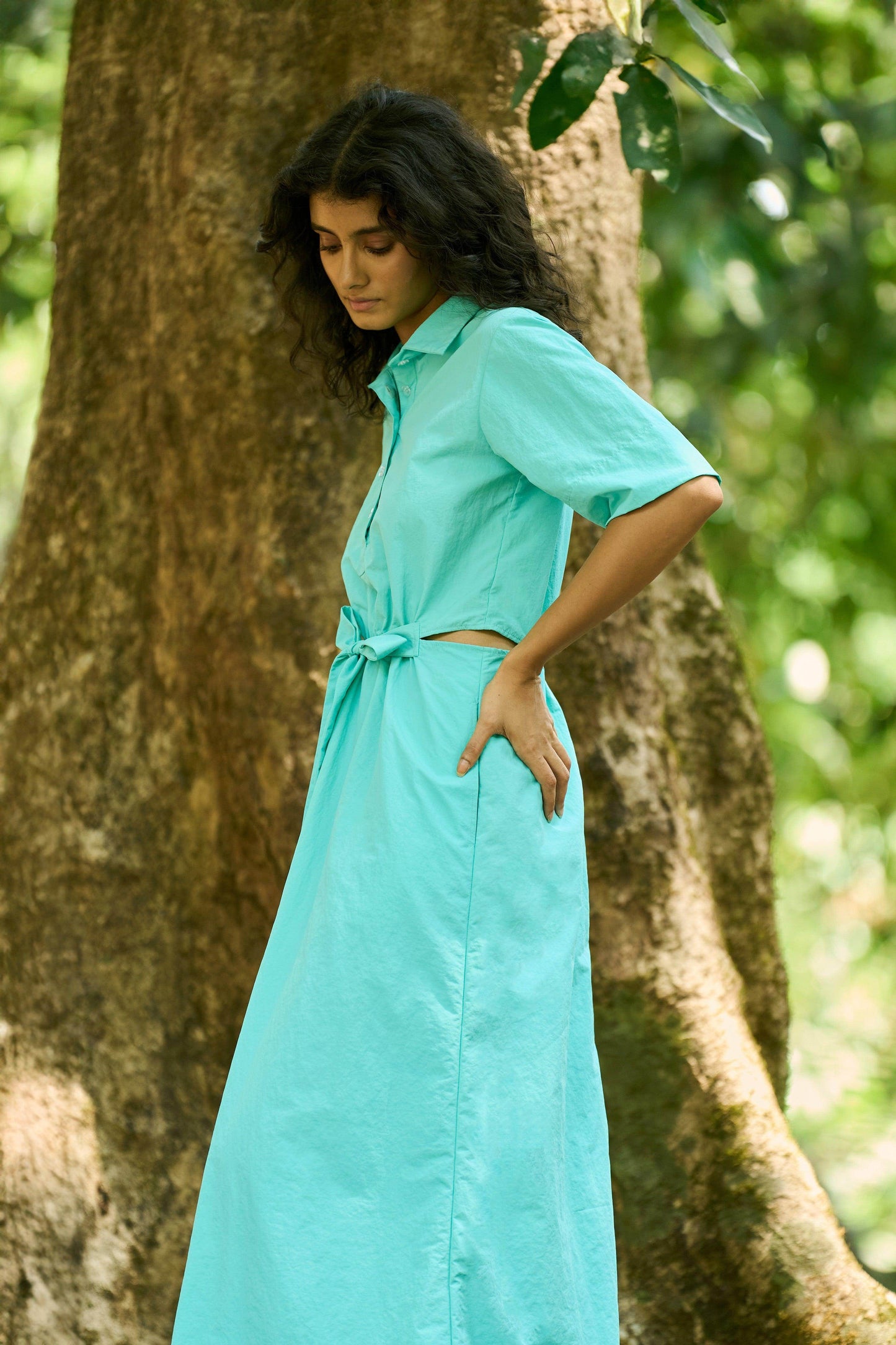 FRONT TIE SHIRT DRESS - dash and dot