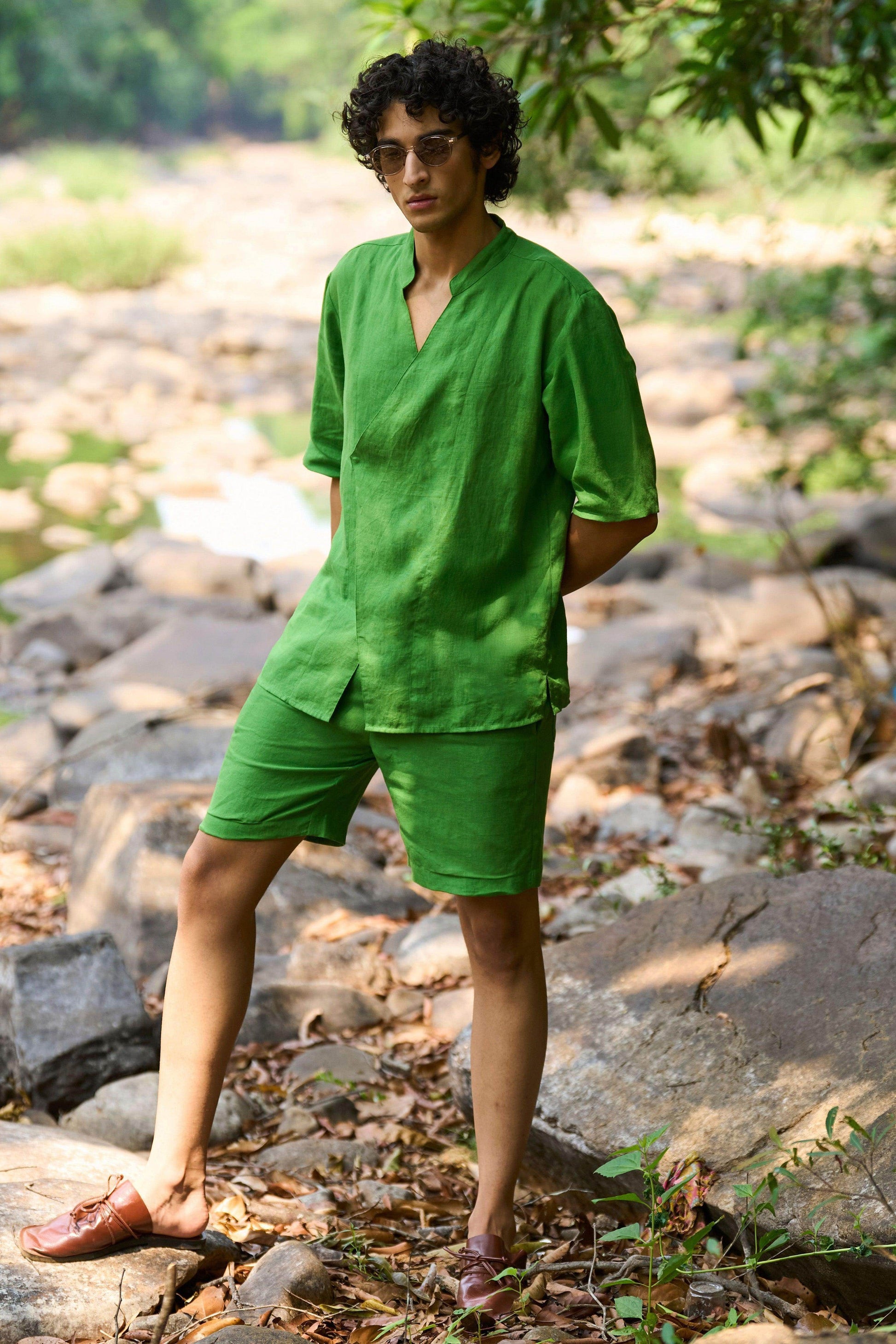 LINEN SHORTS SET - dash and dot