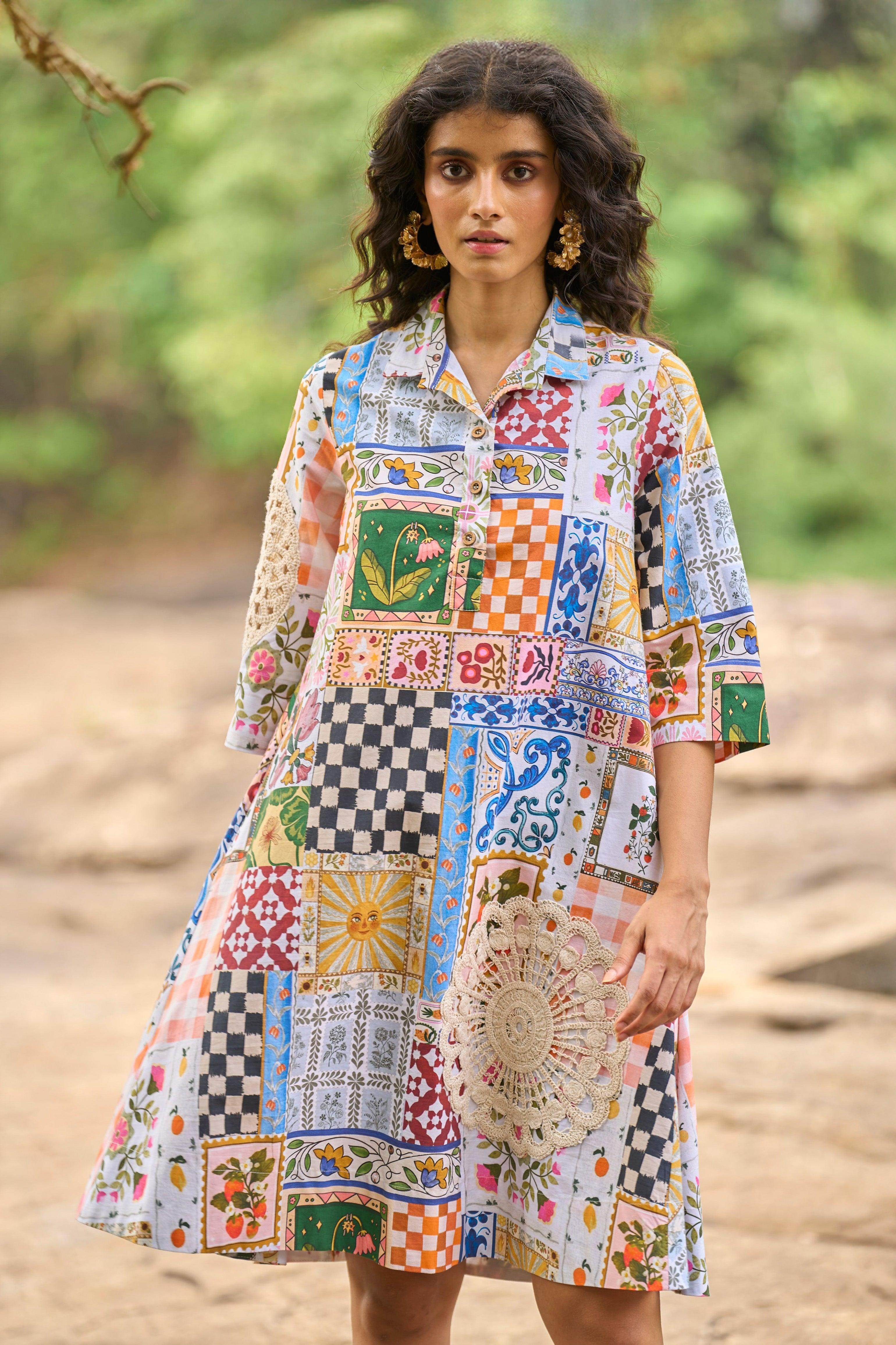 Dash and Dot - CROCHET PATCHWORK SHIRT DRESS | Online Store – dash