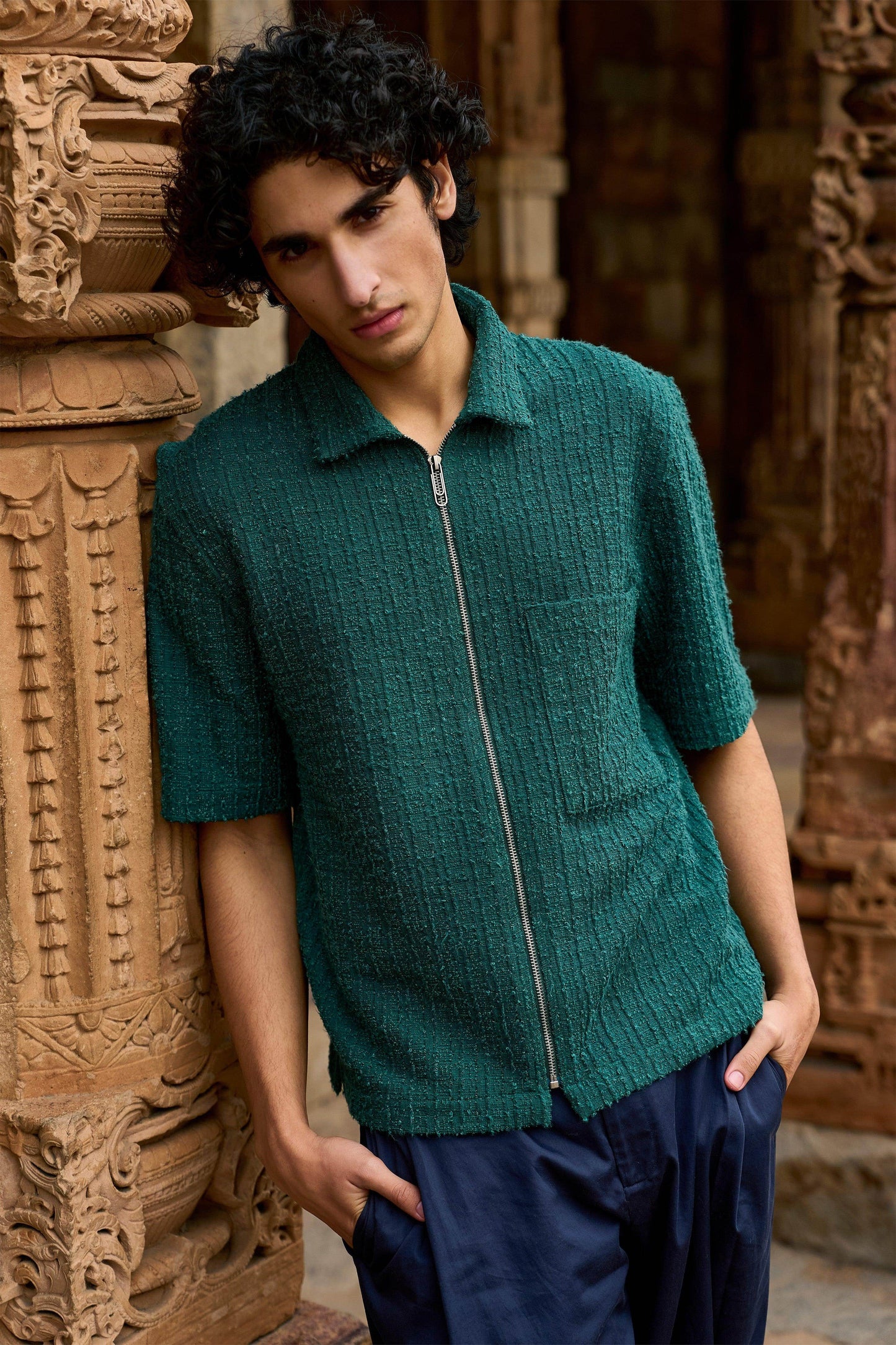 TEXTURED KNIT HALF SLEEVE - dash and dot