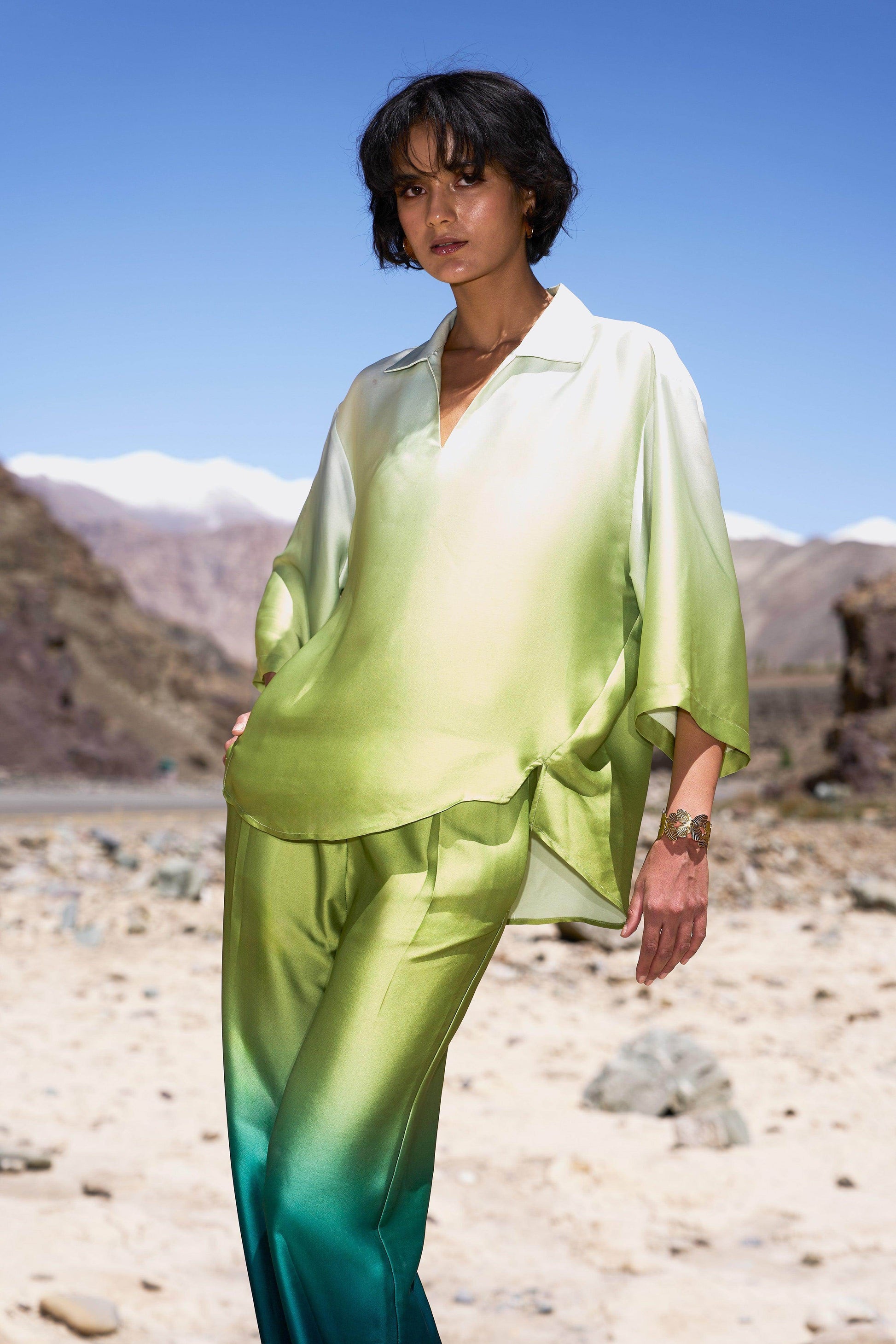 OMBRÉ SATIN BOXY TOP - dash and dot