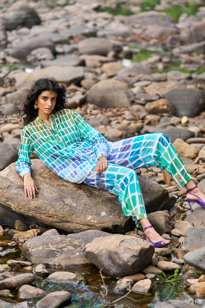 PRINTED LINEN PANT - dash and dot dash and dot