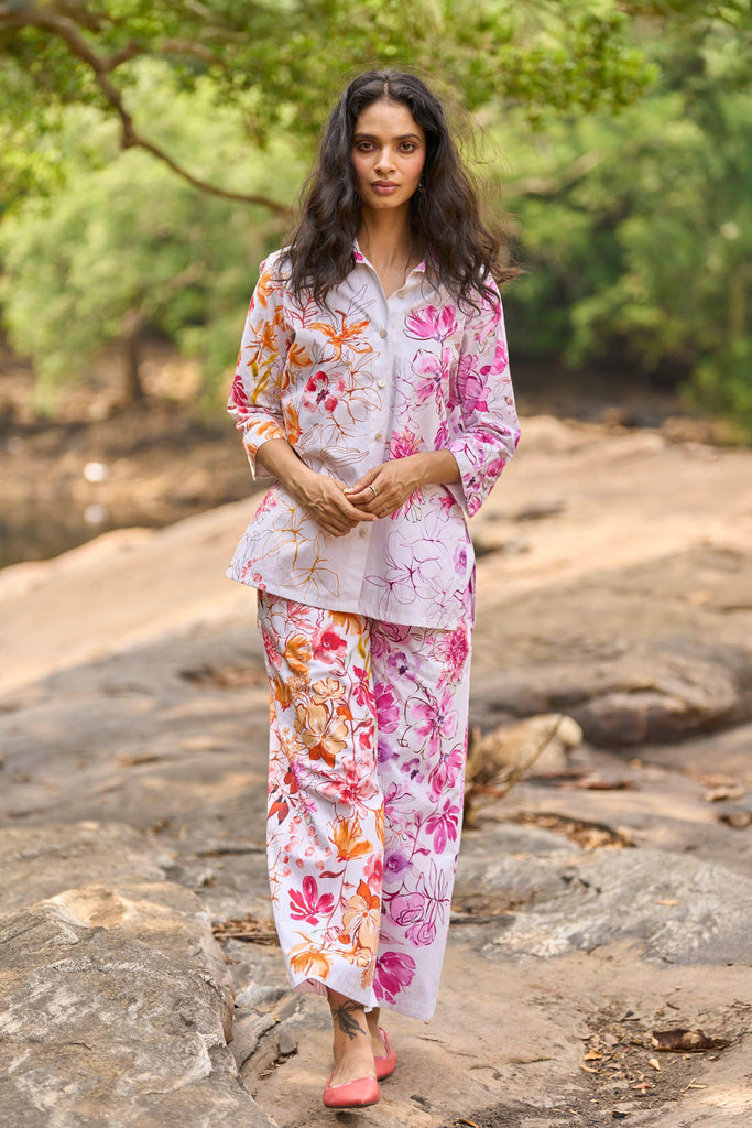 ASYMMETRIC FLORAL PRINT PANT - dash and dot dash and dot