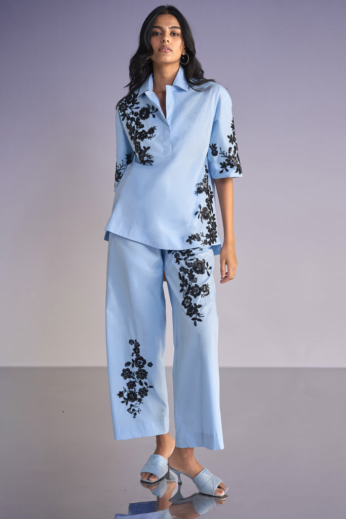 FLORAL BEAD EMBROIDERED PANT dash and dot