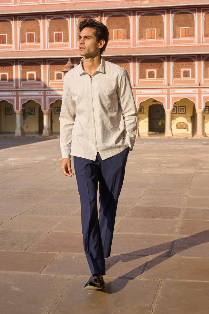 TEXTURED ZIP SHIRT - dash and dot dash and dot