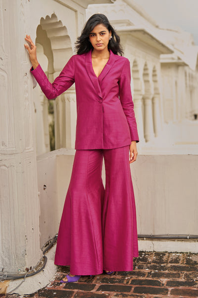 FUCHSIA SHAWL COLLAR BLAZER