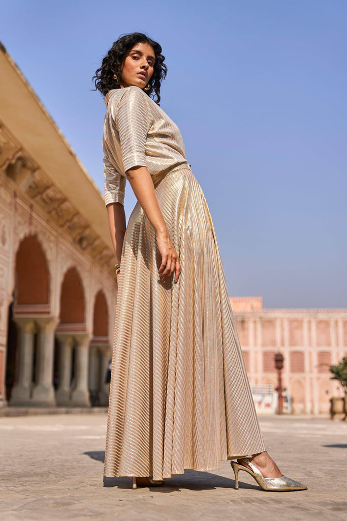 TEXTURED LAMÉ MAXI SKIRT - dash and dot dash and dot