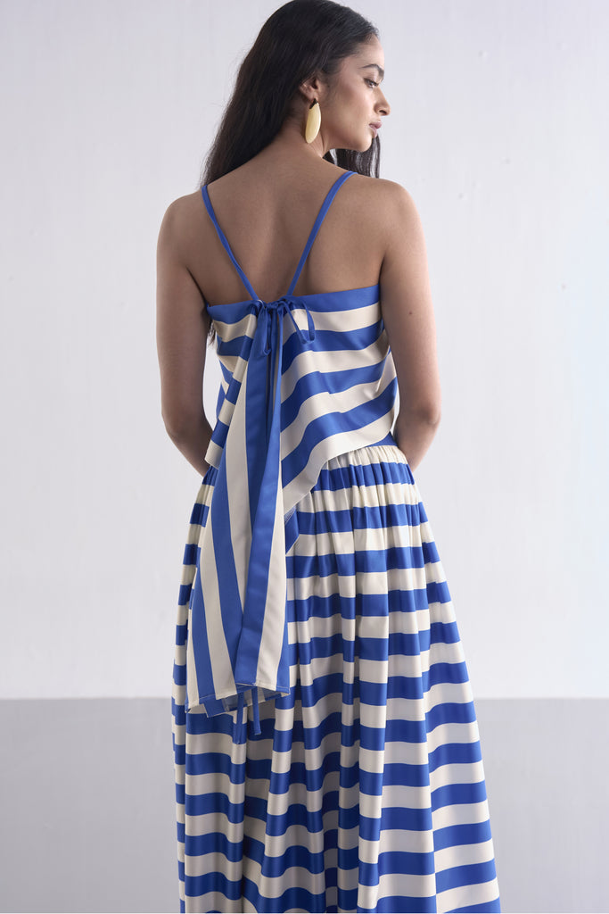 BACK KNOT DRAPED STRIPE TOP dash and dot