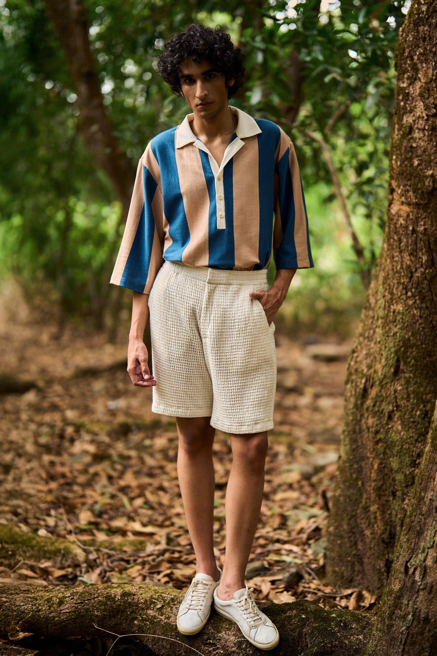 WASHED TEXTURED SHORTS - dash and dot