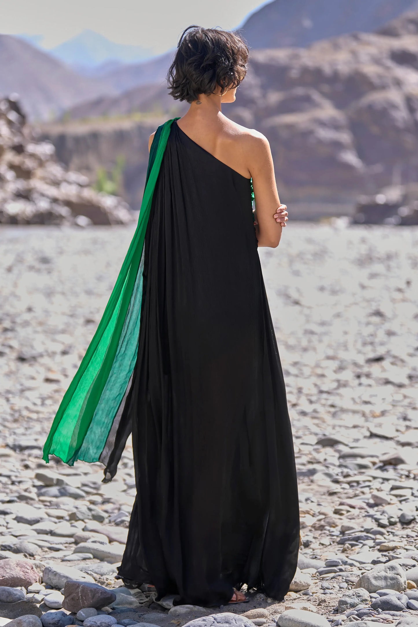 OMBRÉ DRAPED SARI GOWN