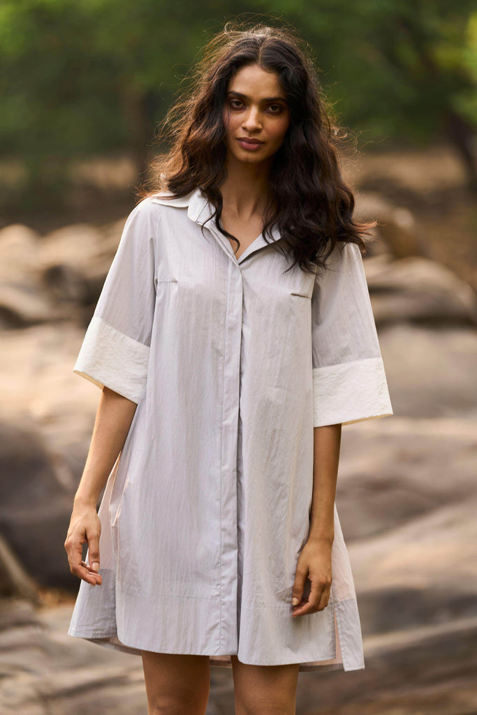 COLOUR BLOCKED MINI SHIRT DRESS - dash and dot dash and dot