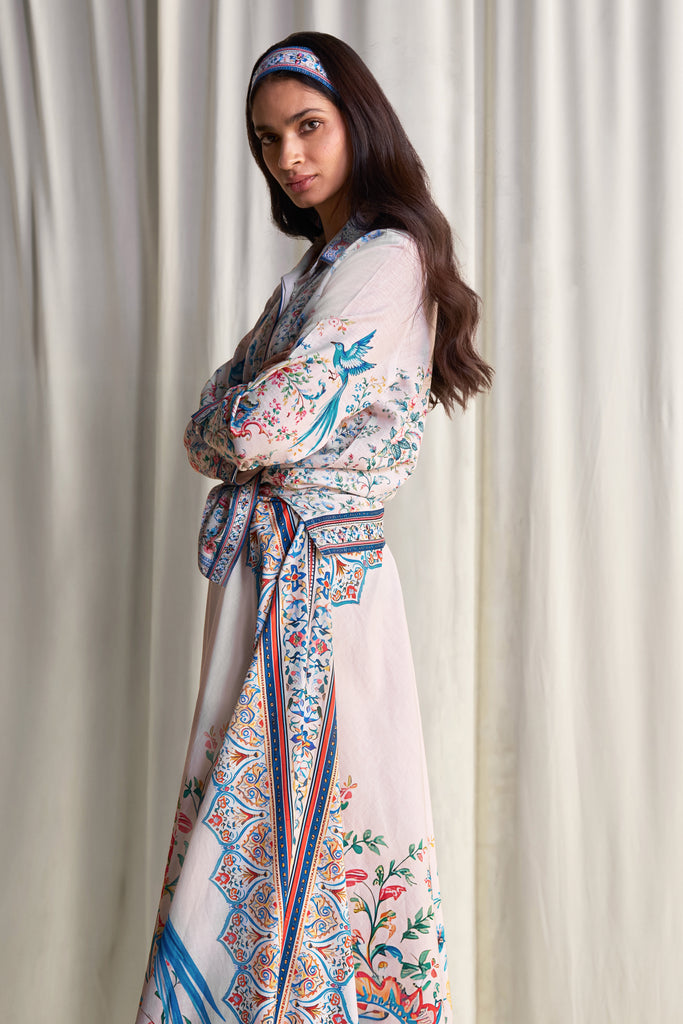 LINEN BOTANICAL PRINT SHIRT & MAXI SKIRT dash and dot