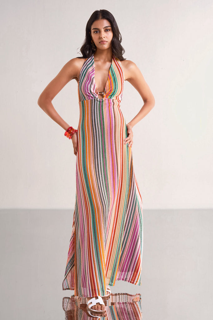 HALTER NECK CROCHET KNIT MAXI dash and dot