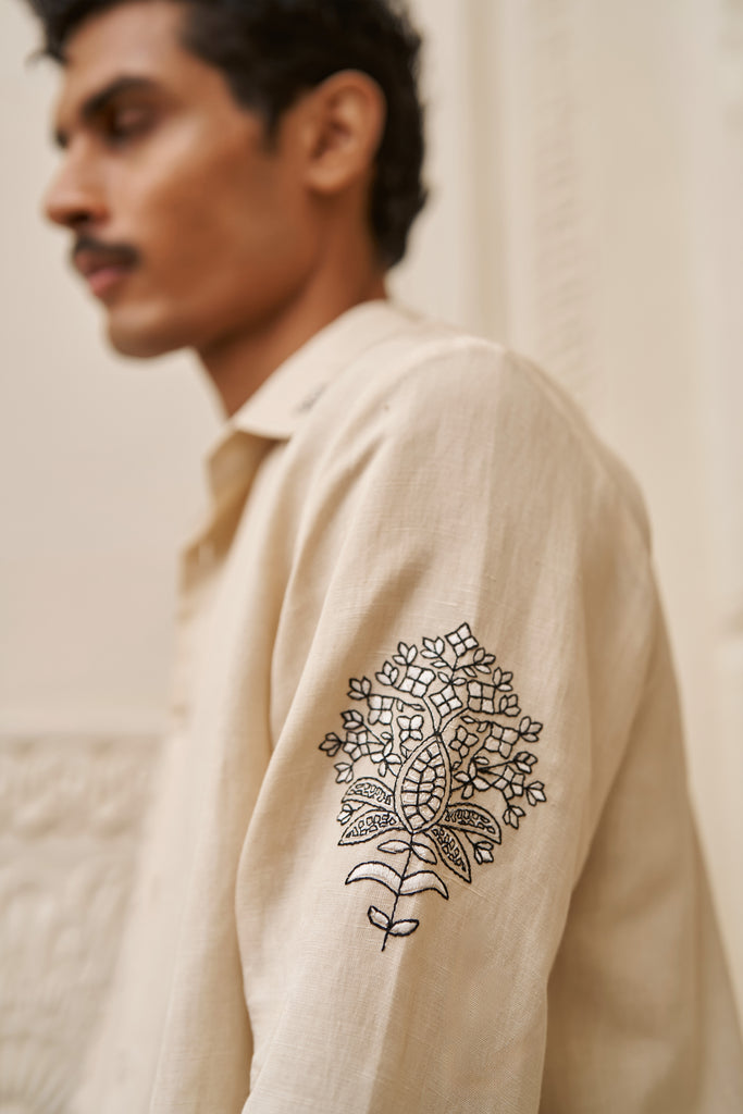 LINEN EMBROIDERED SHIRT dash and dot