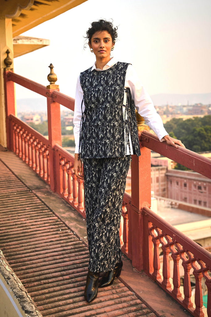 DENIM JACQUARD OVERLAY AND PANT SET - dash and dot dash and dot