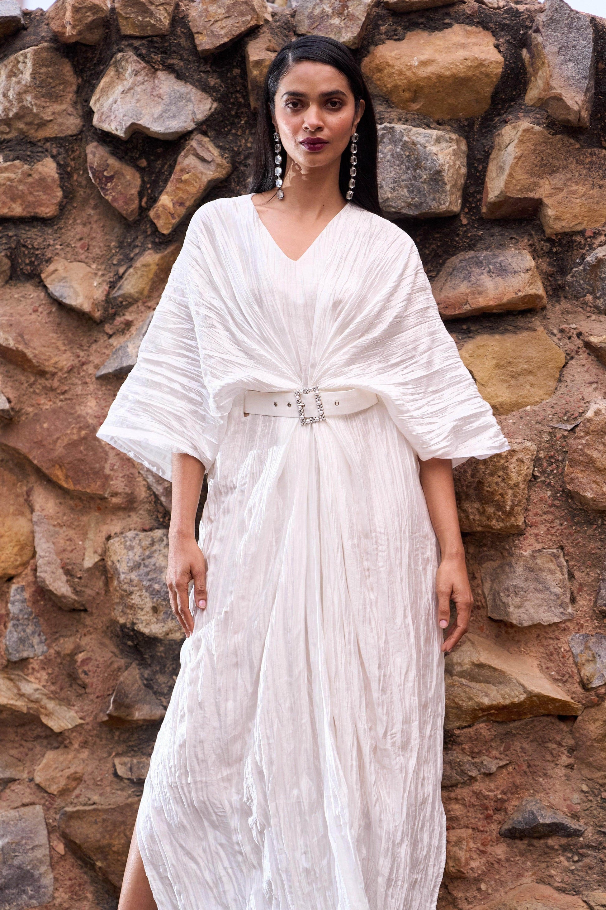 CRUSHED IVORY KAFTAN - dash and dot