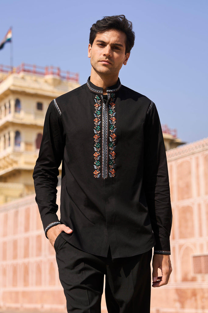 EMBROIDERED BORDER SHIRT - dash and dot dash and dot