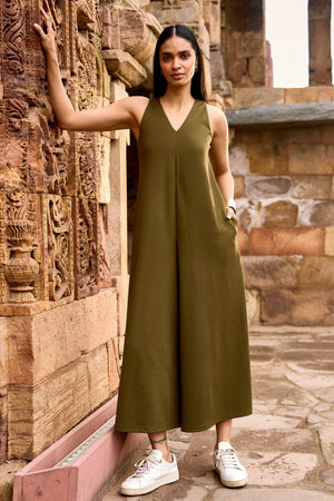 WIDE LEGGED KNIT JUMPSUIT - dash and dot