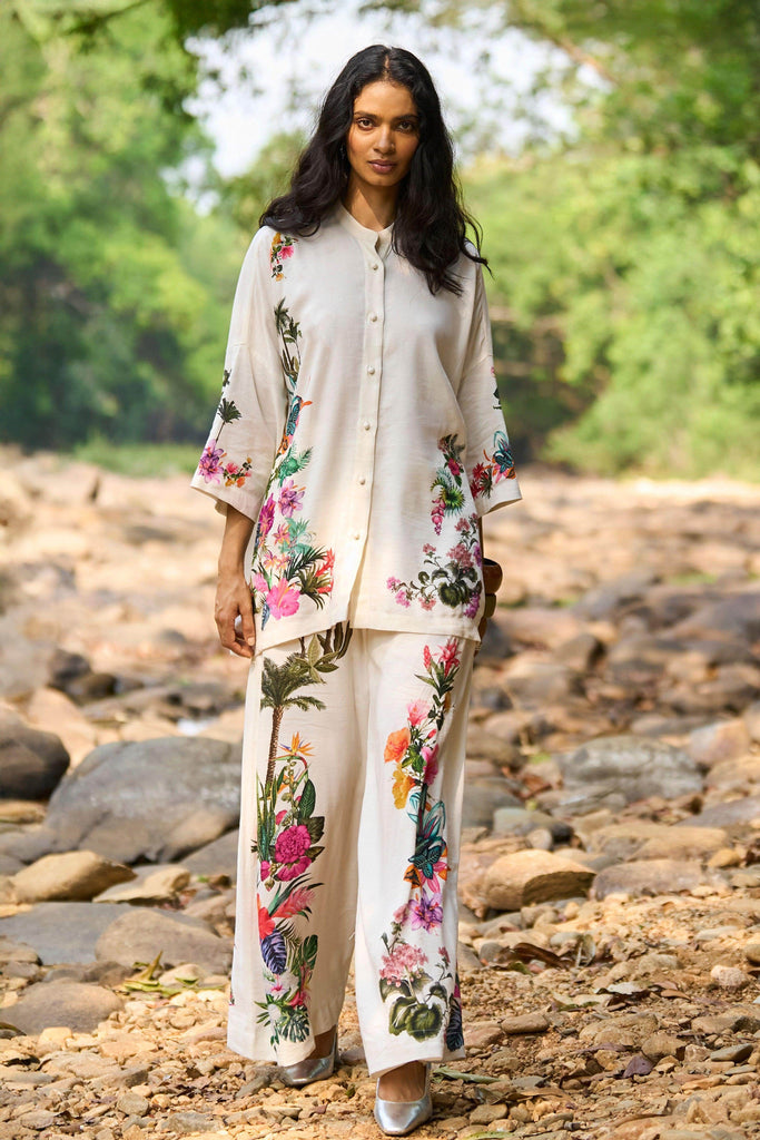 LINEN PRINTED PANT - dash and dot dash and dot