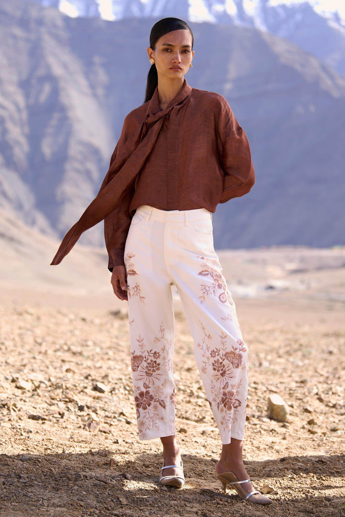 EMBROIDERED BARREL PANT - dash and dot dash and dot