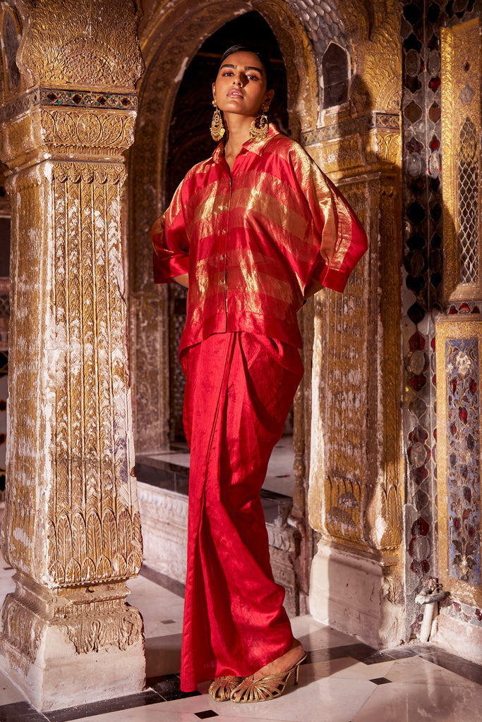 BENARES TISSUE STRIPED SHIRT dash and dot