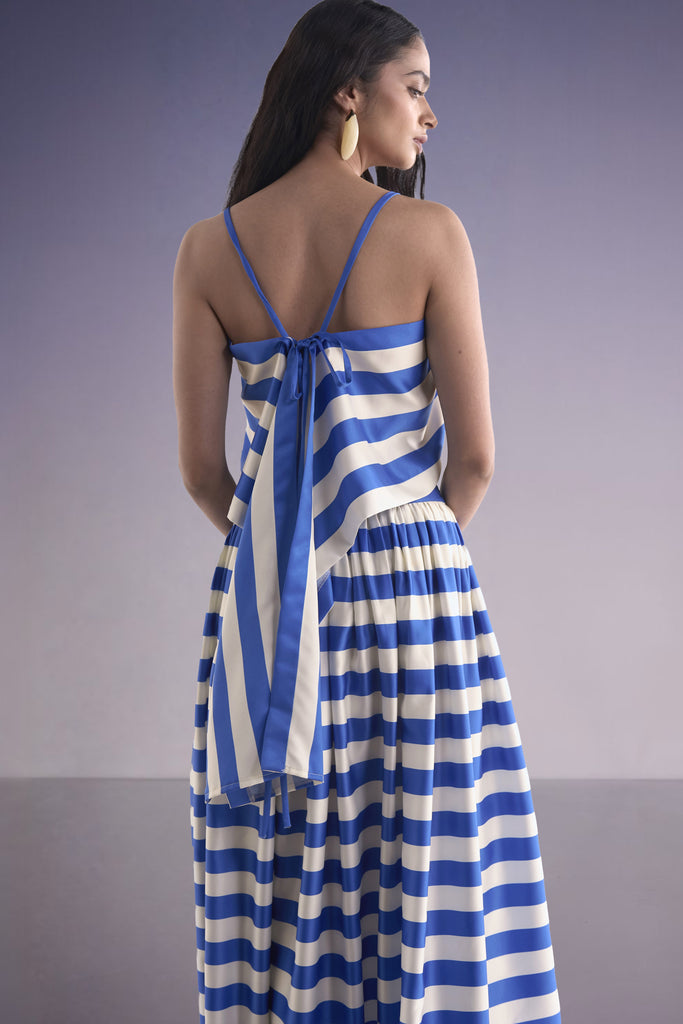 BACK KNOT DRAPED STRIPE TOP dash and dot