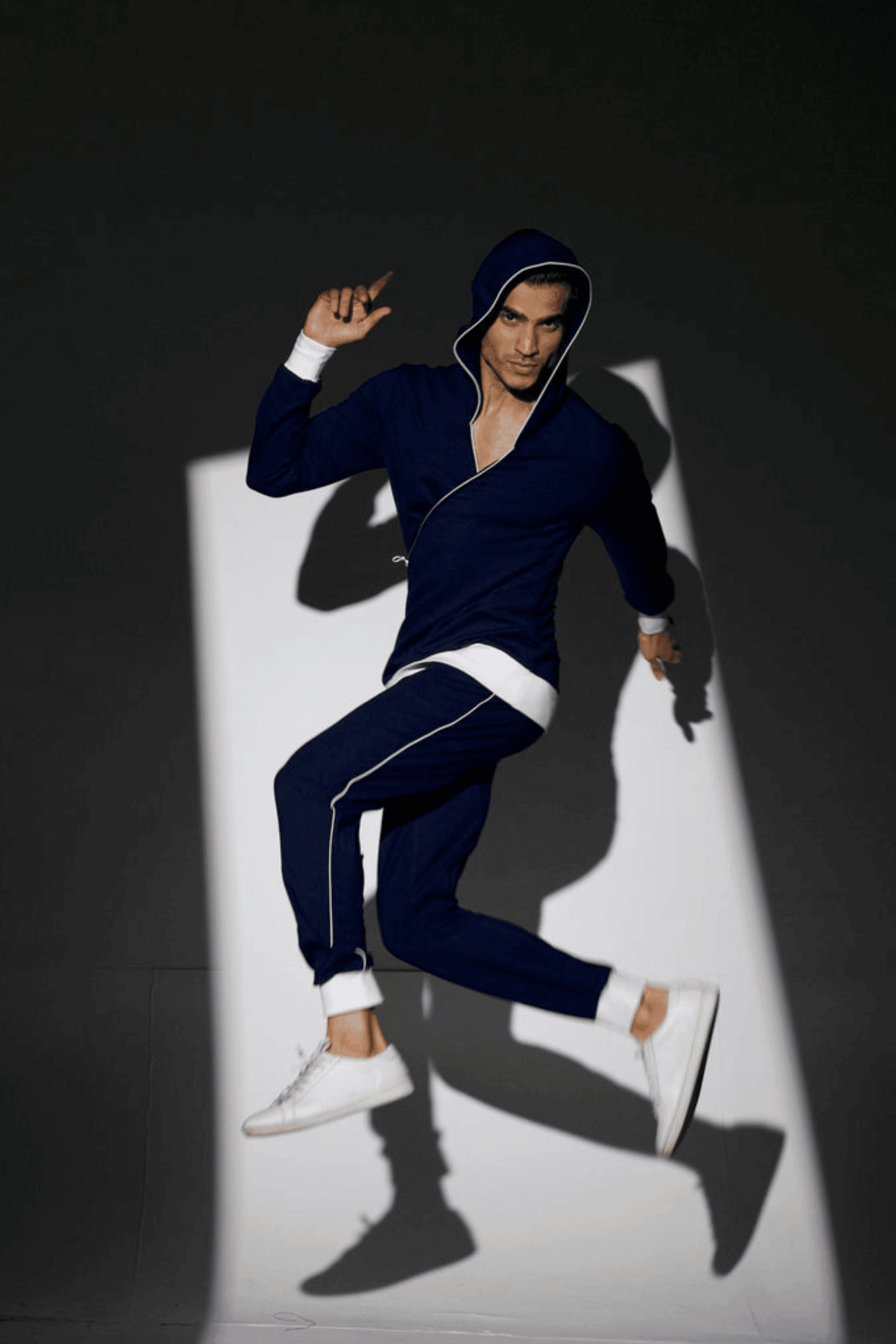 NAVY WRAP HOODIE SET - dash and dot