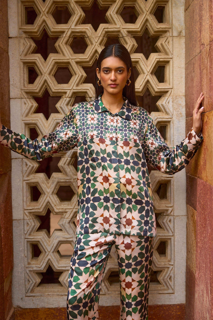 MOSAIC PRINT SHIRT - dash and dot dash and dot