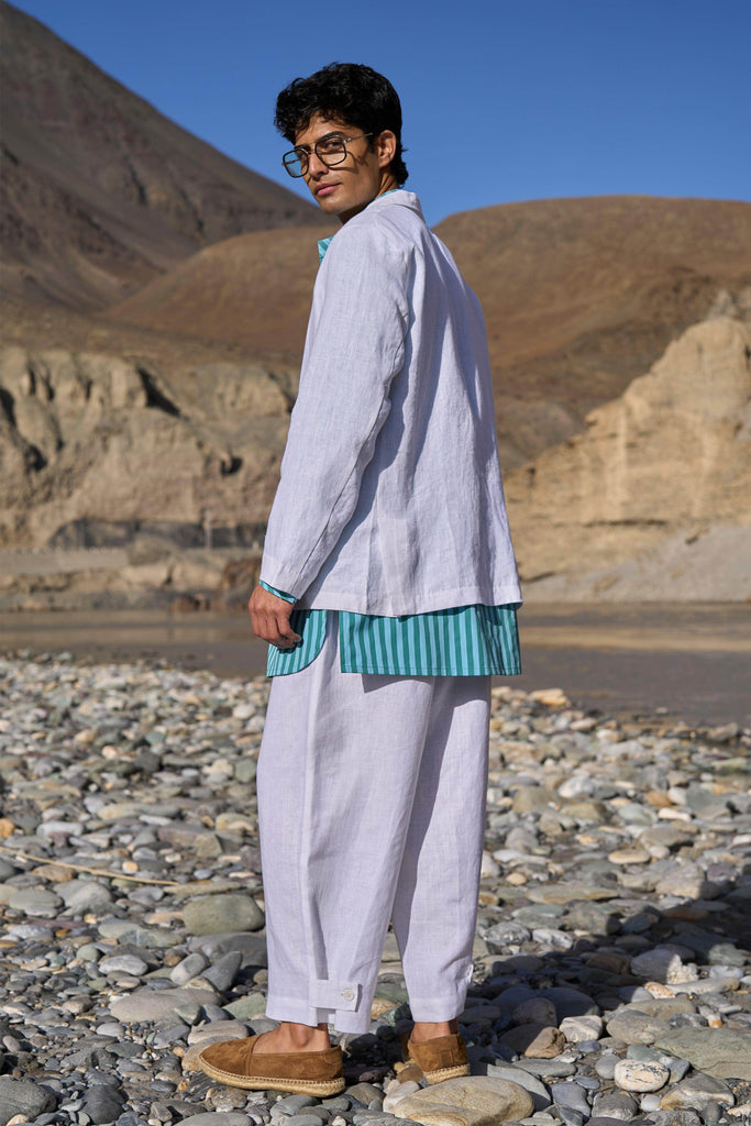 ADJUSTABLE CUFF LINEN PANT - dash and dot dash and dot