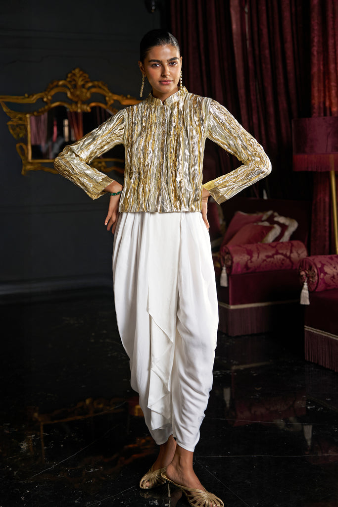 IVORY COWL PANT dash and dot