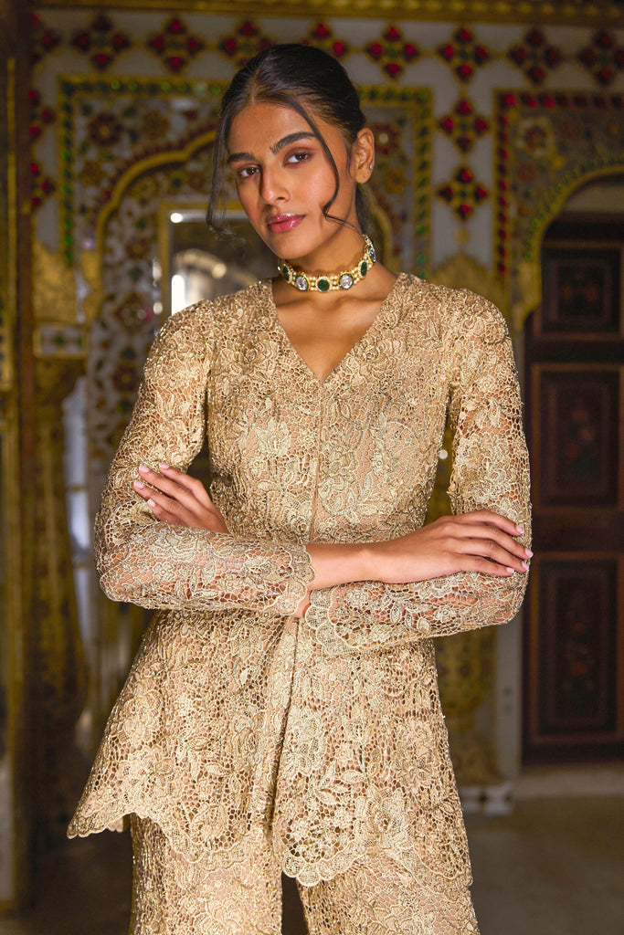 EMBROIDERED LACE PEPLUM SET - dash and dot dash and dot