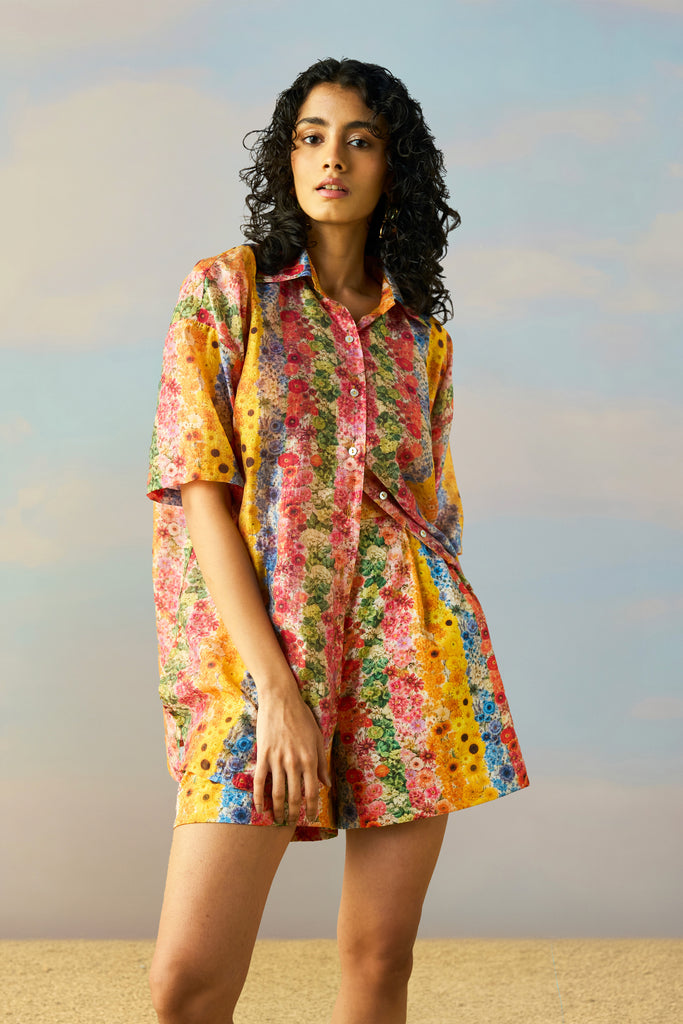 BOTANICAL STRIPE PRINT SHIRT dash and dot