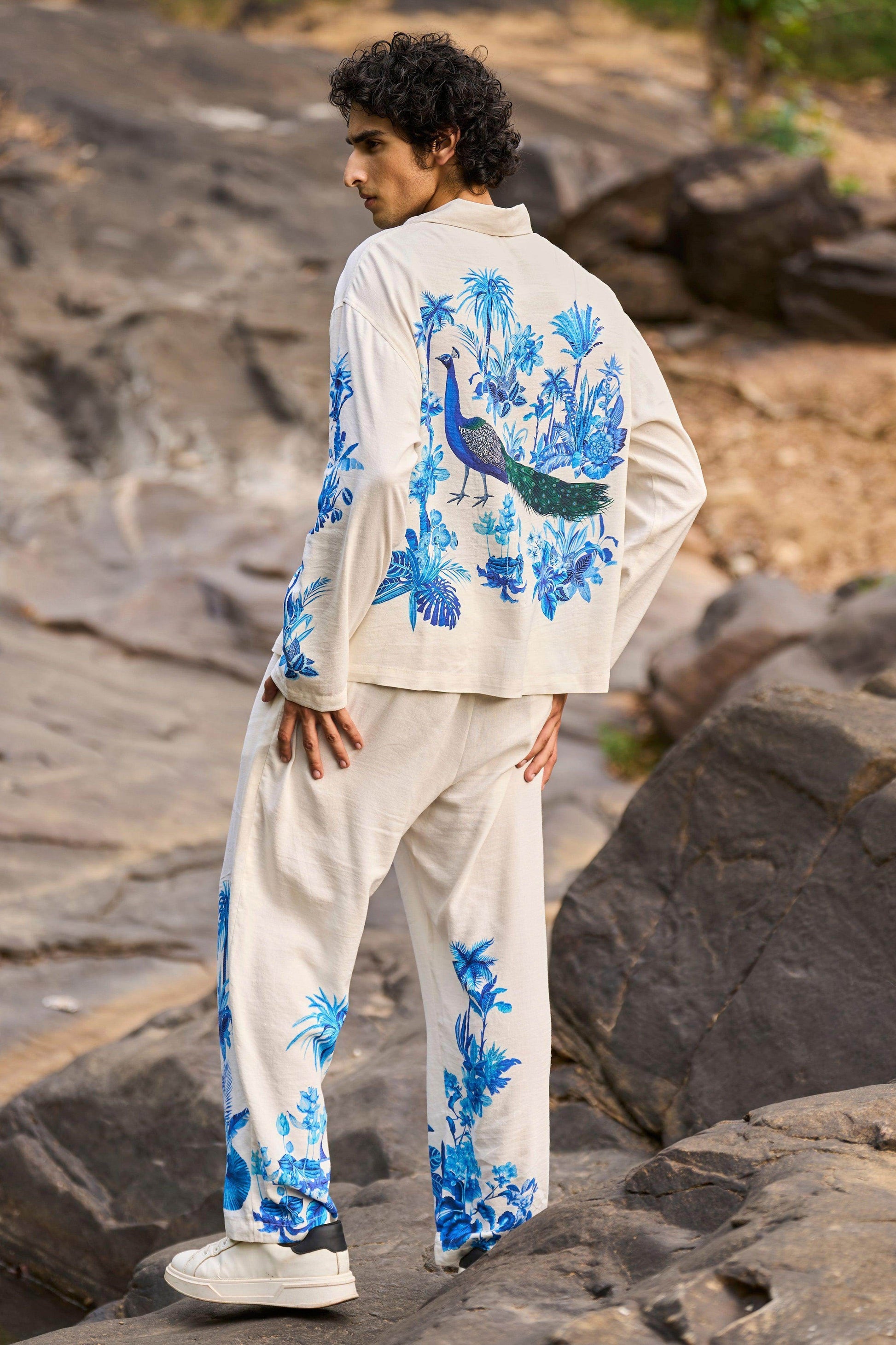 LINEN PRINTED PANT SET - dash and dot