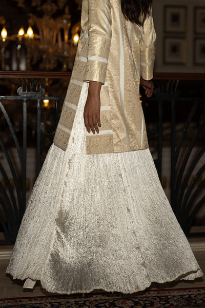 BENARES SILK BROCADE LONGLINE JACKET