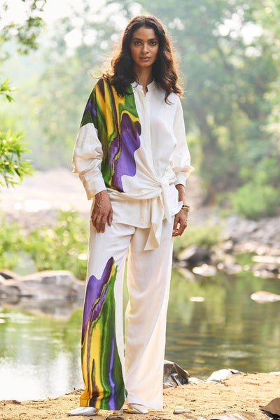 PRINTED LINEN PANT - dash and dot