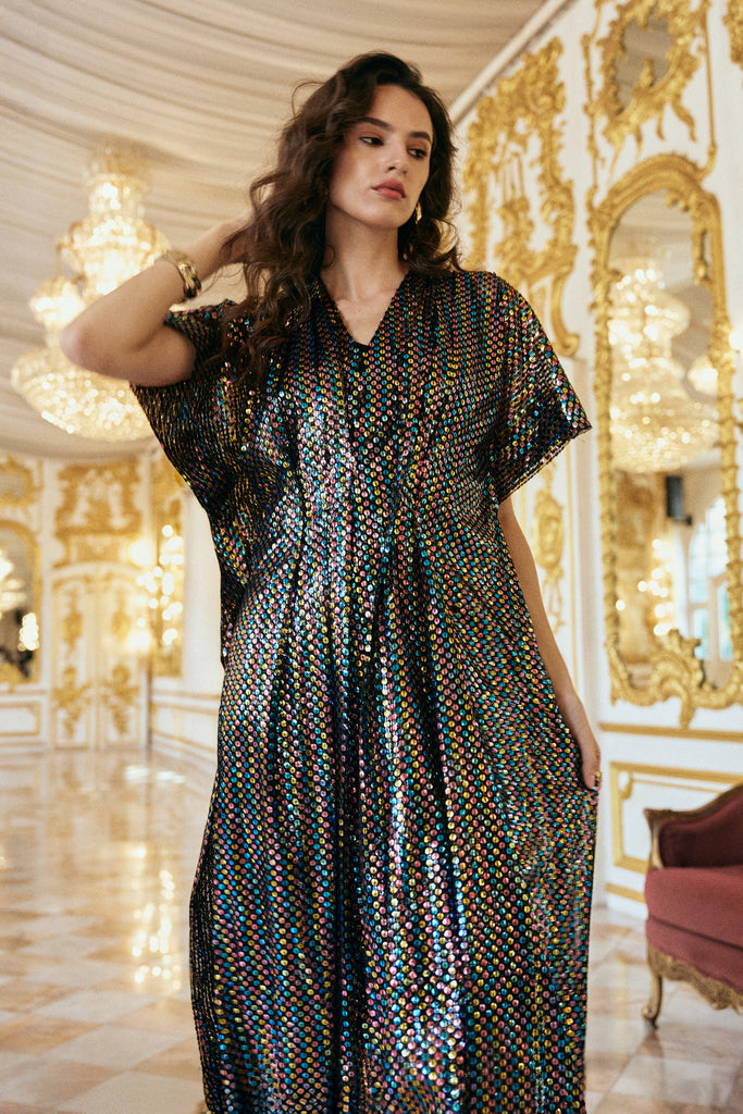 MULTICOLOUR SEQUIN KAFTAN dash and dot