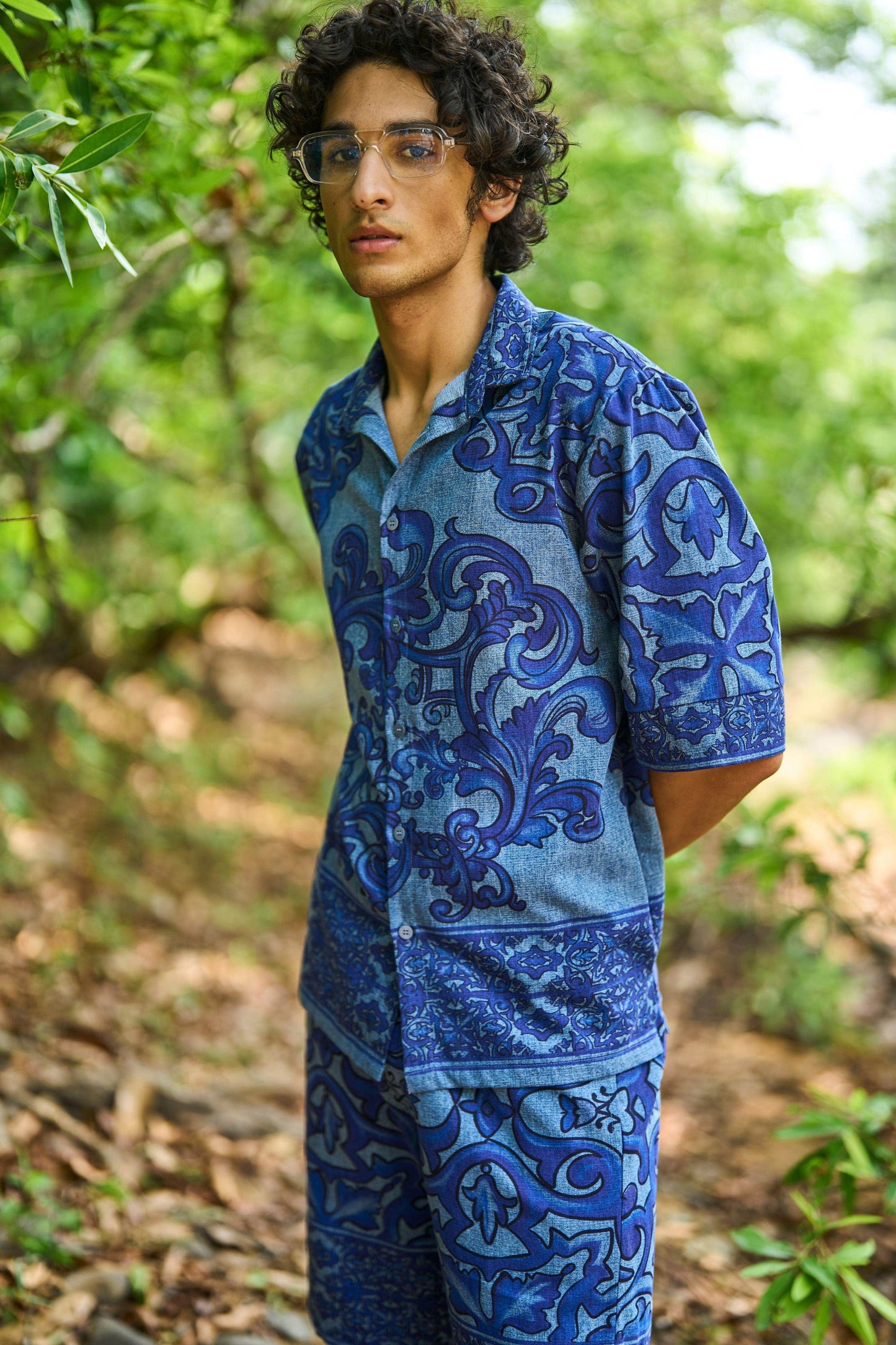 DENIM PRINTED SHORTS SET - dash and dot