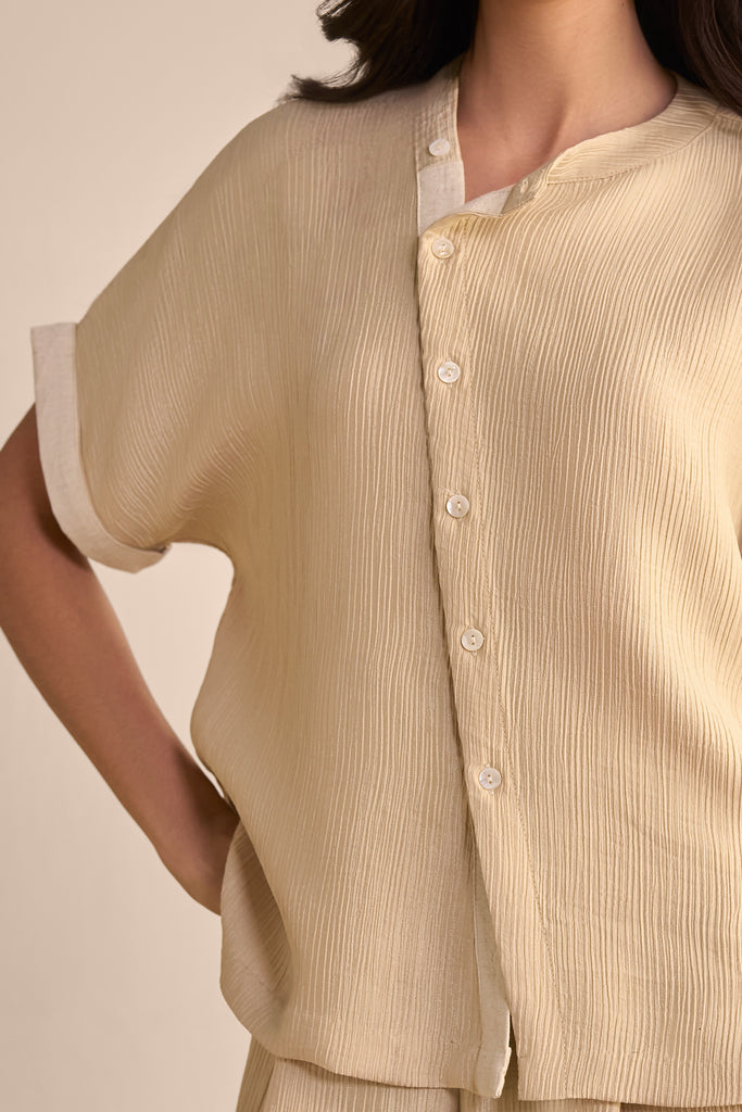 TEXTURED ASYMMETRIC SHIRT dash and dot