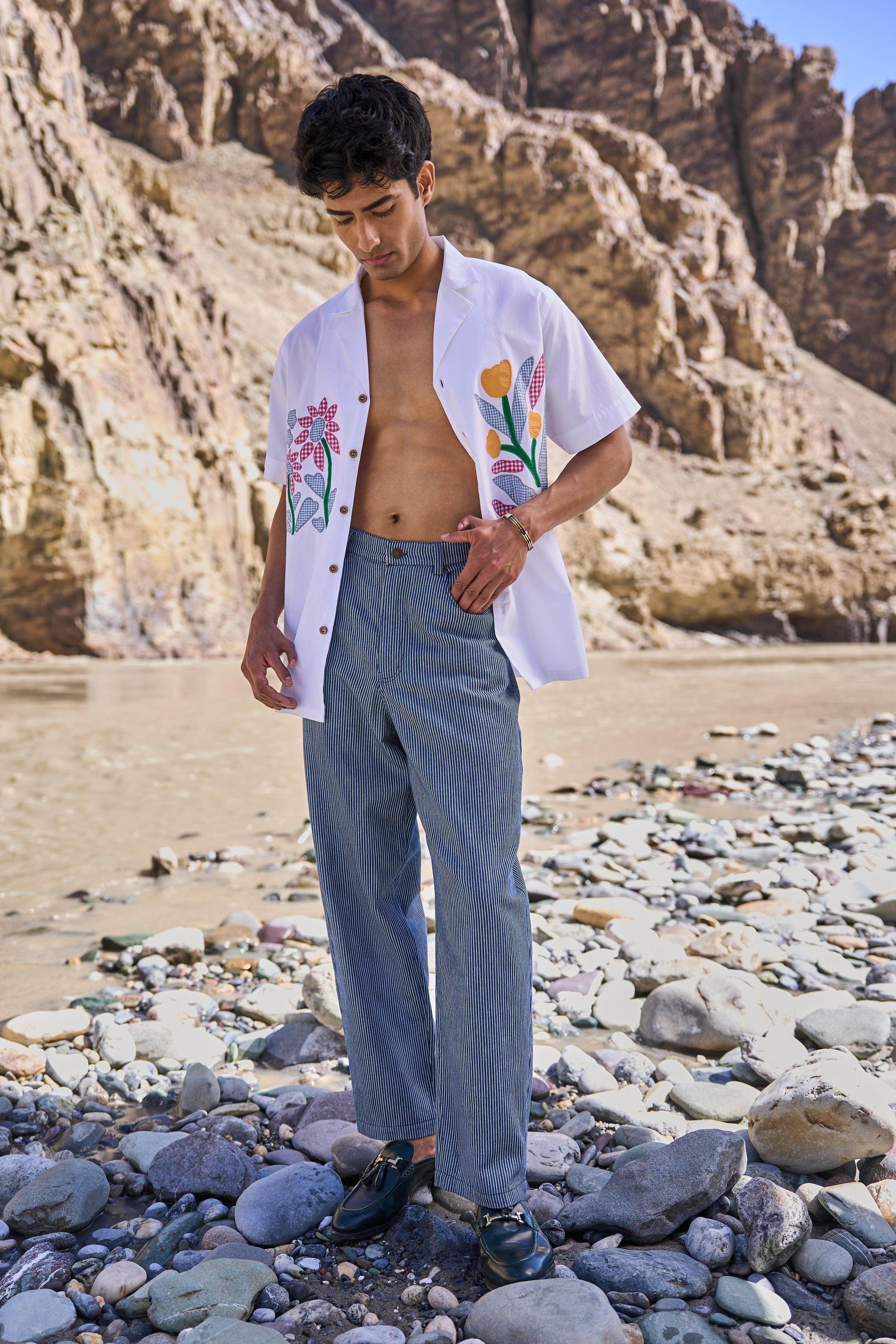 PINSTRIPE BARREL PANT - dash and dot