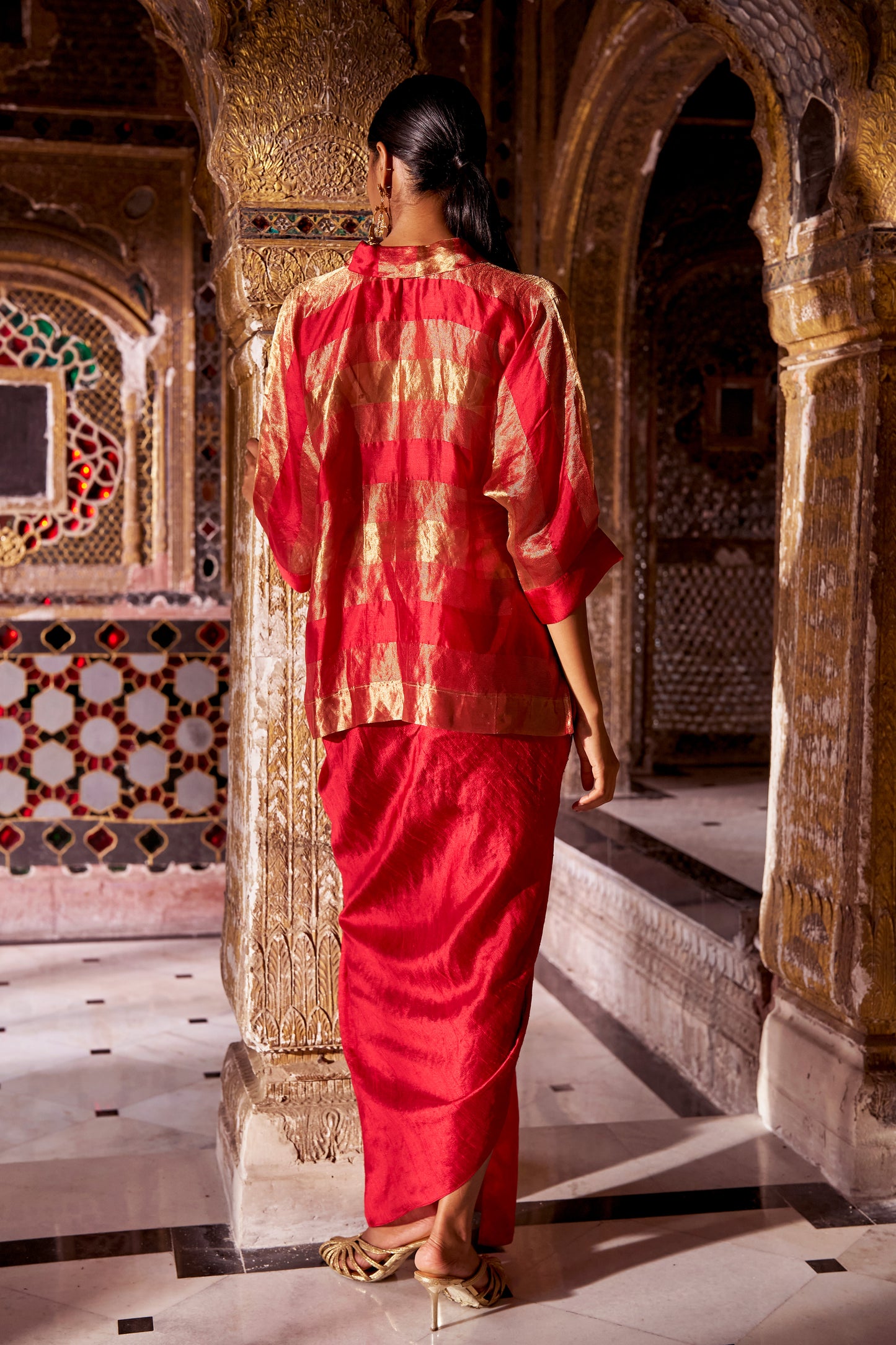 ASYMMETRIC DRAPE SKIRT