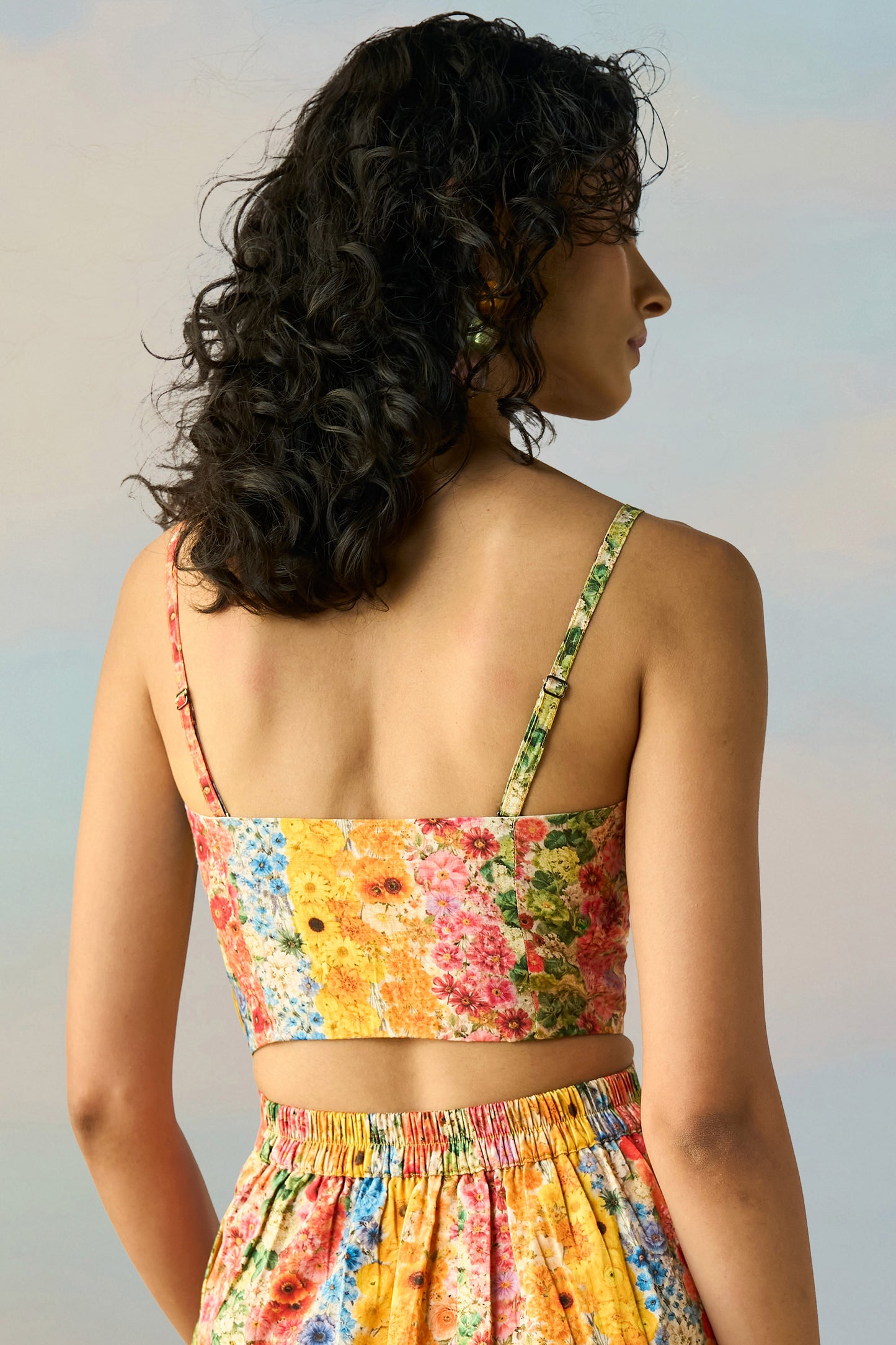 BOTANICAL STRIPE PRINT BRALETTE