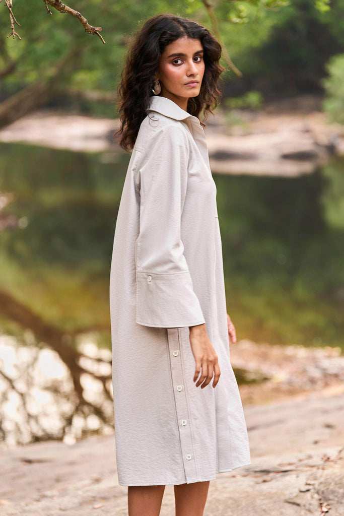 SIDE BUTTON SHIRT DRESS - dash and dot dash and dot