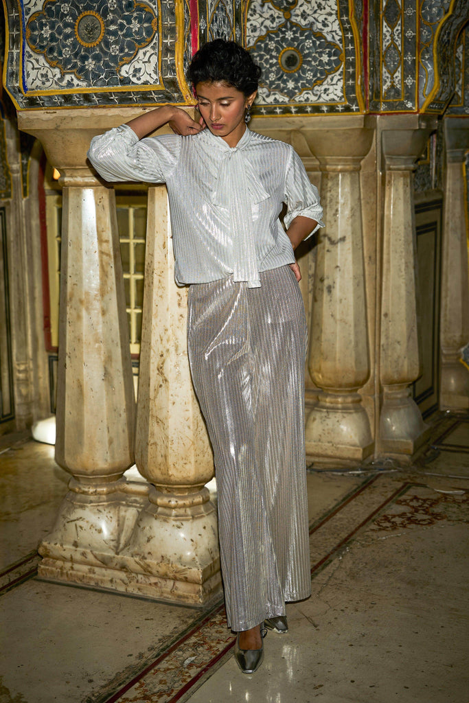 TEXTURED LAMÉ PANT SET - dash and dot dash and dot