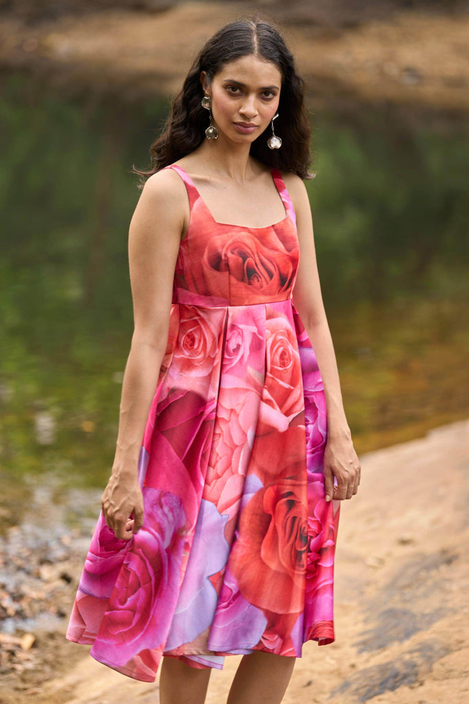 FLORAL FLARE DRESS - dash and dot dash and dot