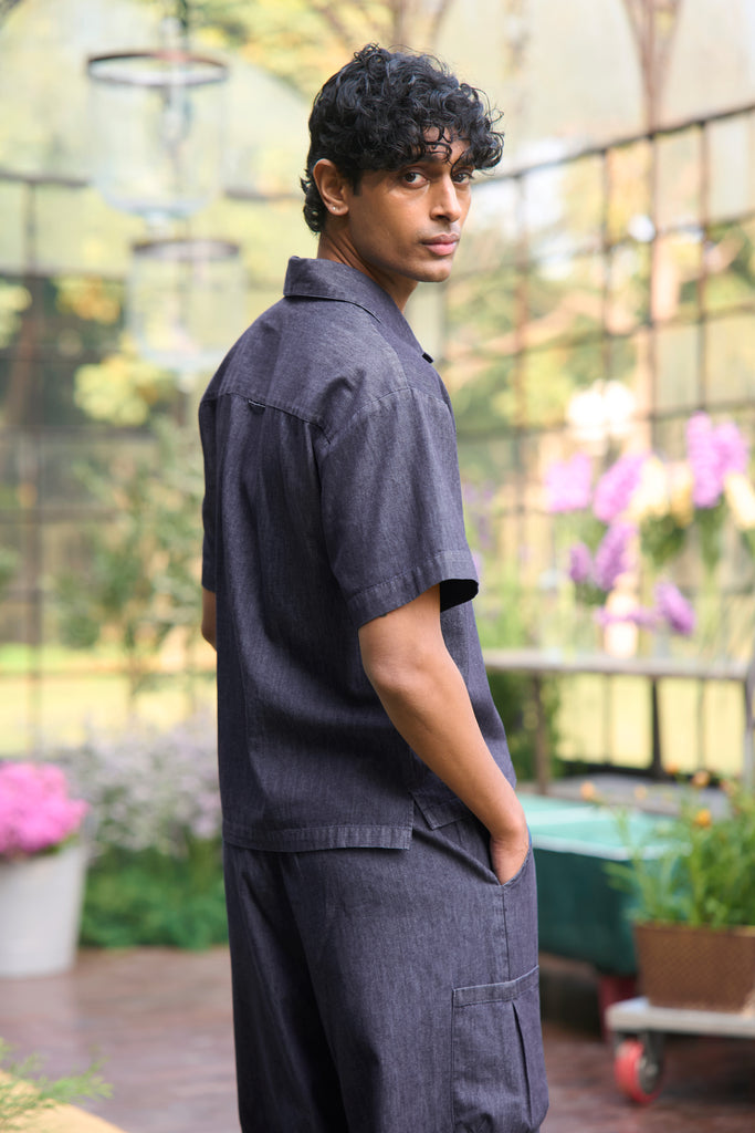 DENIM POPOVER SHIRT dash and dot