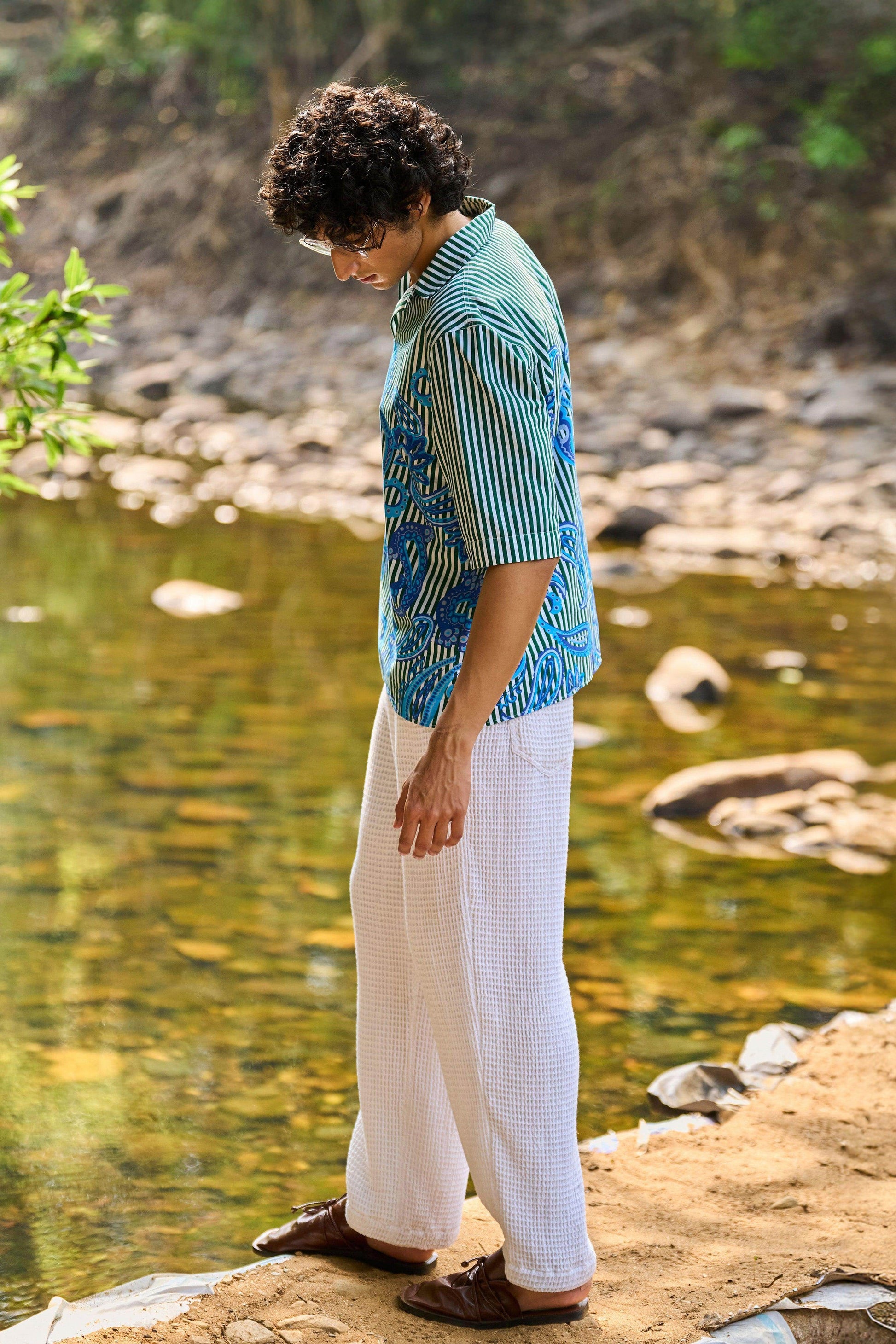 WASHED TEXTURED PANT - dash and dot