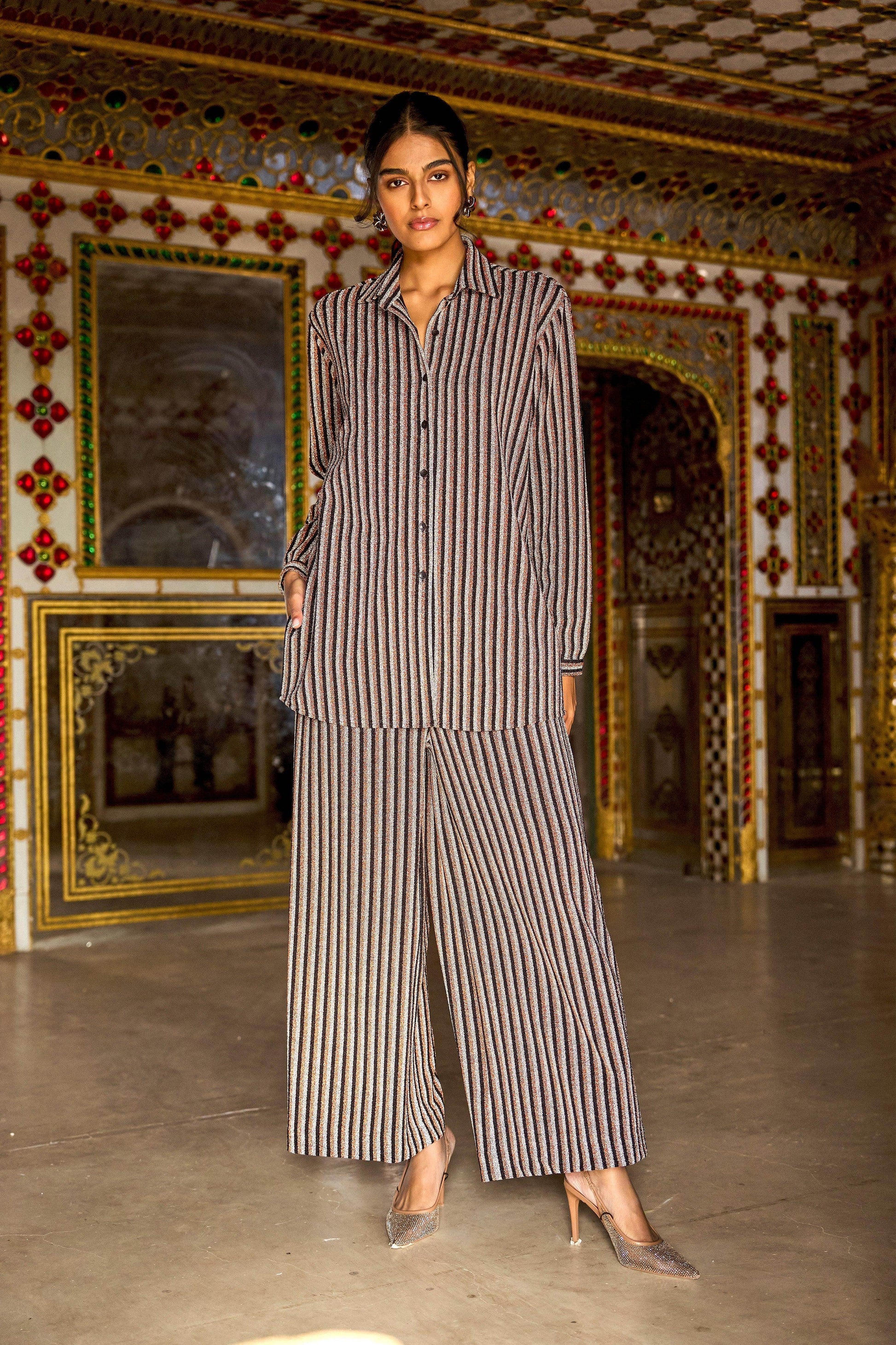 SHIMMER STRIPE KNIT PANT - dash and dot